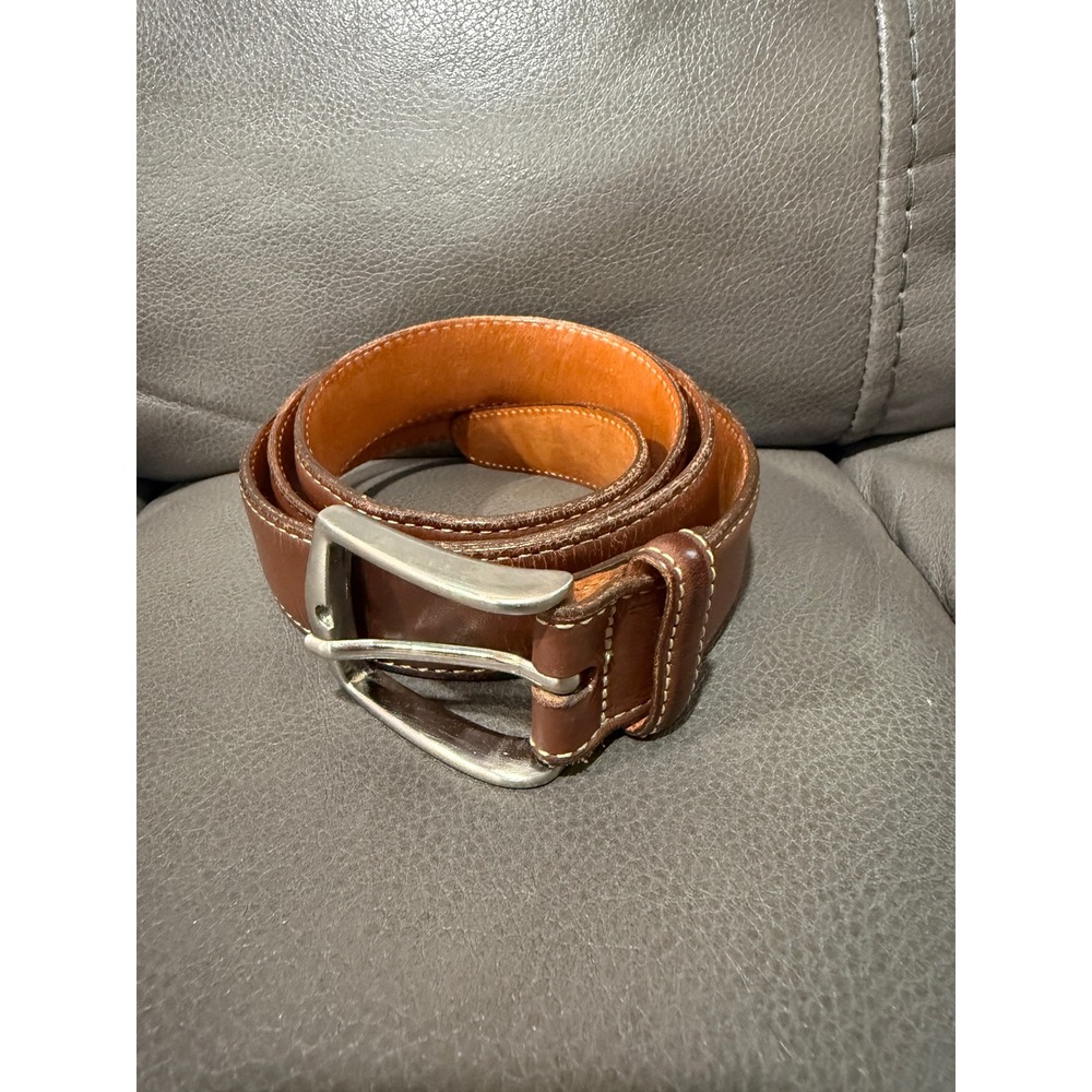 Martin Dingman Mens Brown Tumbled Glove Leather Belt Made in USA 38‎ 11014